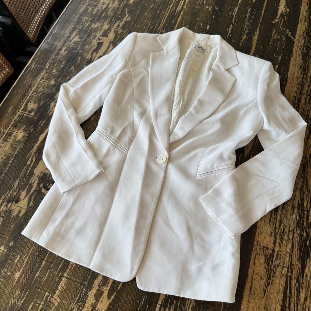GEORGIOU STUDIO 💕 Chic White Tailored Blazer - US SMALL